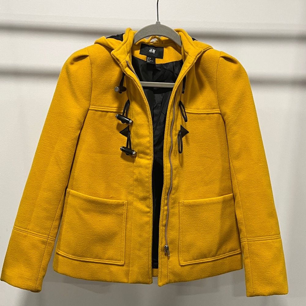 H&M Mustard Yellow Pea Coat
